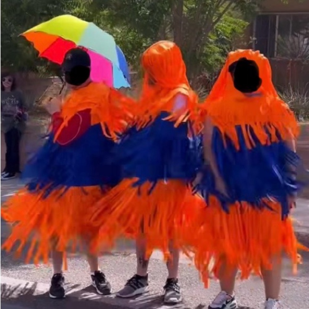 One Car Wash Costume Adult One Size Orange and Blue